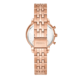 Fossil Neutra Chronograph Mother of Pearl Brown Dial Rose Gold Steel Strap Watch for Women - ES5218