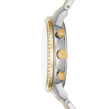 Fossil Neutra Chronograph Mother of Pearl White Dial Two Tone Steel Strap Watch for Women - ES5216