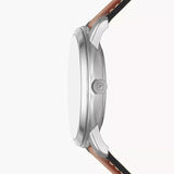 Fossil Neutra Minimalist Moonphase Blue Dial Brown Leather Strap Watch for Men - FS5903