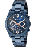 Fossil Perfect Boyfriend Multifunction Blue Dial Blue Steel Strap Watch for Women - ES4093