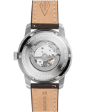 Fossil Pilot 54 Automatic Black Dial Brown Leather Strap Watch for Men - ME3118