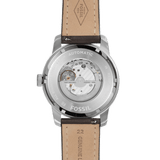 Fossil Pilot 54 Automatic Cream Dial Brown Leather Strap Watch for Men - ME3119