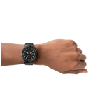Fossil Pilot Chronograph Black Dial Black Steel Strap Watch for Men - FS5811