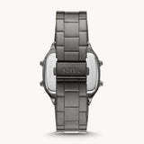 Fossil Retro Digital Black Dial Black Steel Strap Watch for Men - FS5846