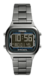 Fossil Retro Digital Black Dial Black Steel Strap Watch for Men - FS5846