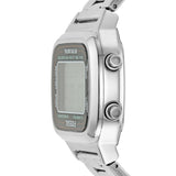 Fossil Retro Digital Silver Dial Silver Steel Strap Watch for Men - FS5844