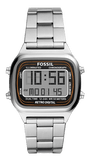 Fossil Retro Digital Silver Dial Silver Steel Strap Watch for Men - FS5844