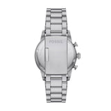 Fossil Sport Tourer Chronograph Black Dial Silver Steel Strap Watch for Men - FS6045