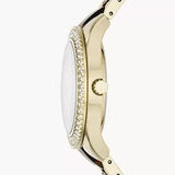 Fossil Stella Multifunction Gold Dial Two Tone Steel Strap Watch for Women - ES4756