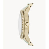 Fossil Stella Multifunction Gold Dial Two Tone Steel Strap Watch for Women - ES4757