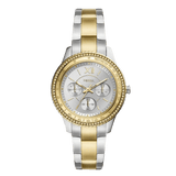 Fossil Stella Sport Multifunction Silver Dial Two Tone Steel Strap Watch for Women - ES5107