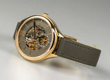 Fossil Suitor Mechanical Grey Dial Grey Leather Strap Watch for Women - BQ3265