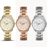 Fossil Tailor Gold Dial Gold Steel Strap Watch for Women - ES4263