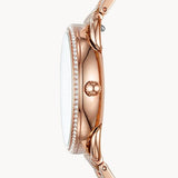Fossil Tailor Rose Gold Dial Rose Gold Steel Strap Watch for Women - ES4264