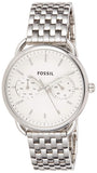Fossil Tailor Silver Dial Silver Steel Strap Watch for Women - ES3712