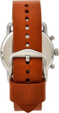 Fossil The Commuter Blue Dial Brown Leather Strap Watch for Men - FS5401