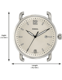 Fossil The Commuter White Dial Brown Leather Strap Watch for Men - FS5275