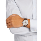 Fossil The Commuter White Dial Brown Leather Strap Watch for Men - FS5402