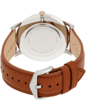 Fossil The Minimalist 3H Blue Dial Brown Leather Strap Watch for Men - FS5499