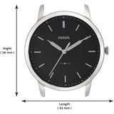 Fossil The Minimalist Three Hand Black Dial Black Leather Strap Watch for Men - FS5398