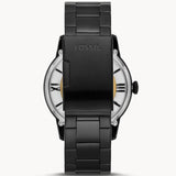 Fossil Townsman Automatic Skeleton Black Dial Black Steel Strap Watch for Men - ME3197