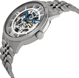Fossil Townsman Automatic Skeleton Silver Dial Silver Steel Strap Watch for Men - ME3044