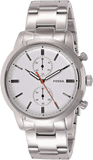 Fossil Townsman White Dial Silver Steel Strap Watch for Men - FS5346