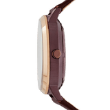 Fossil Vintage Muse Automatic Skeleton Maroon Dial Maroon Leather Strap Watch for Women - ME3137