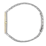 Gucci 25H Quartz Gold Dial Silver Steel Strap Watch for Women - YA163403