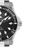 Gucci Dive Automatic Black Dial Silver Steel Strap Watch for Men - YA136353