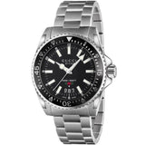 Gucci Dive Quartz Black Dial Silver Steel Strap Watch For Men - YA136301