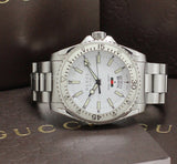 Gucci Dive Quartz White Dial Silver Steel Strap Watch for Men - YA136302