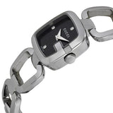 Gucci G Diamonds Black Dial Silver Steel Strap Watch For Women - YA125509