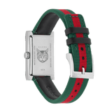 Gucci G-Frame Mother of Pearl Dial Two Tone Nylon Strap Watch For Women - YA147404