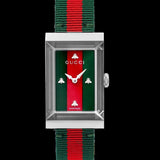 Gucci G-Frame Mother of Pearl Dial Two Tone Nylon Strap Watch For Women - YA147404