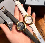 Gucci G Interlocking White Dial White Leather Strap Watch For Women - YA133327