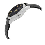 Gucci G Timeless Automatic Black Dial Black Leather Strap Watch For Women - YA126469