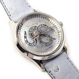Gucci G Timeless Automatic Mother of Pearl Dial Blue Leather Strap Watch For Women - YA1264113