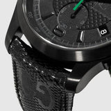Gucci G Timeless Chronograph Black Dial Black Leather Strap Watch For Men - YA126244