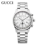 Gucci G Timeless Chronograph White Dial Silver Steel Strap Watch For Men - YA126472