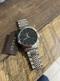 Gucci G Timeless Diamonds Black Dial Silver Steel Strap Watch For Men - YA126405
