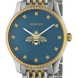 Gucci G Timeless Quartz Blue Dial Two Tone Steel Strap Watch For Women - YA1265029