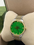 Gucci G Timeless Quartz Green Dial Two Tone Steel Strap Watch For Men - YA1264182