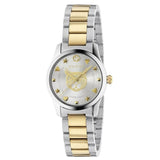 Gucci G Timeless Quartz Silver Dial Two Tone Steel Strap Watch For Women - YA126596