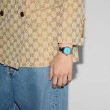 Gucci G Timeless Quartz Turquoise Dial Silver Steel Strap Unisex Watch - YA1265044