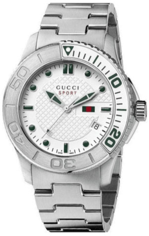 Gucci G Timeless Silver Dial Silver Steel Strap Watch For Men - YA126232