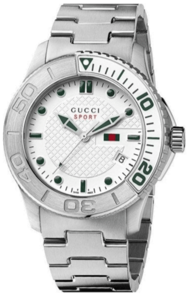 Gucci G Timeless Silver Dial Silver Steel Strap Watch For Men - YA126232
