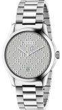 Gucci G Timeless Silver Dial Silver Steel Strap Watch For Women - YA126551
