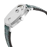 Gucci Grip Quartz Silver Dial Green Leather Strap Watch For Women - YA157404