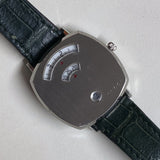 Gucci Grip Quartz Silver Dial Green Leather Strap Watch For Women - YA157404